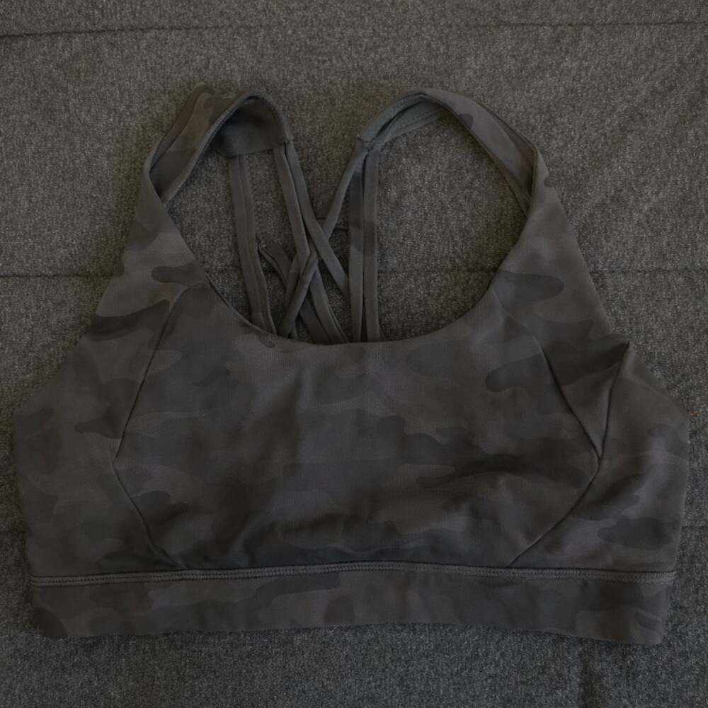 Lululemon Free To Be Moved Bra Heritage 365 Camo Deep Coal Multi
